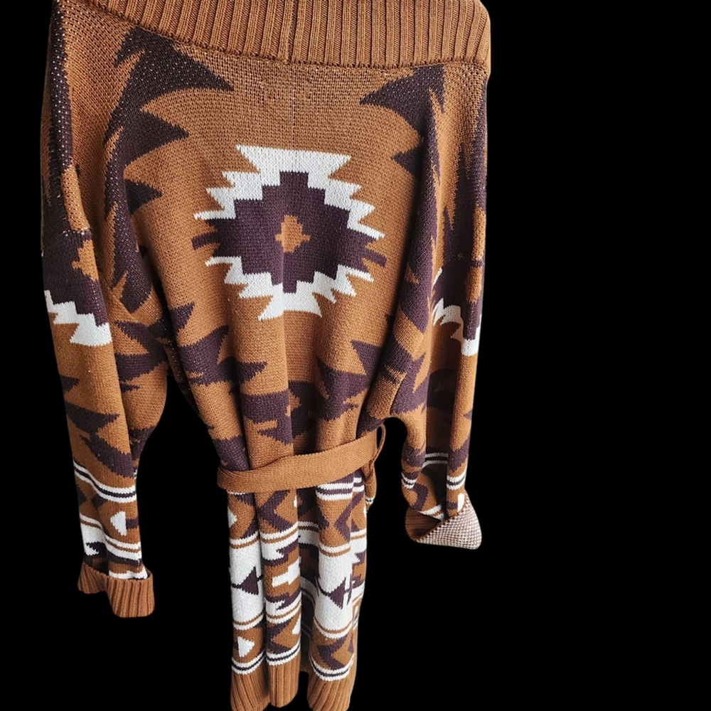 Lucky Brand Aztec Print Hooded Cardigan Size 1x - Picture 2 of 4
